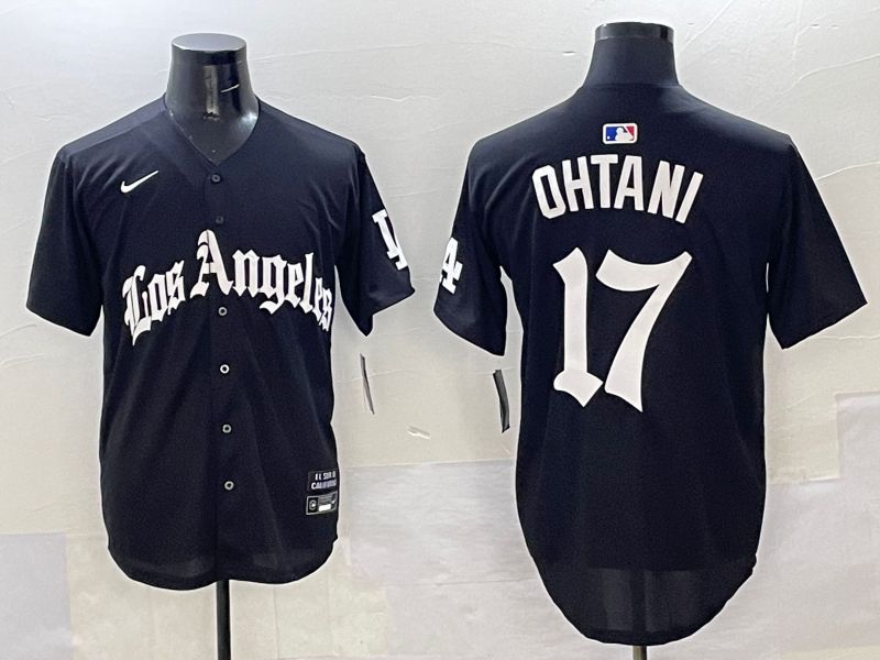 Men Los Angeles Dodgers 17 Ohtani Black Five generations Joint Name 2025 Nike MLB Jersey style 31
